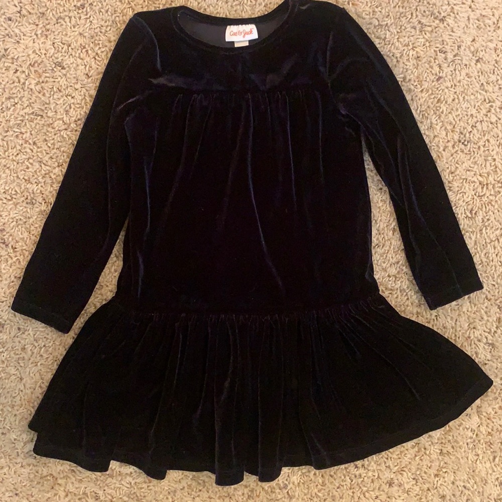 Cat & Jack Black Velvet Dress - 4T